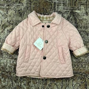 Burberry pink baby girl jacket NWT